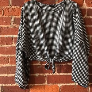Topshop Crop Shirt. Runs large for topshop